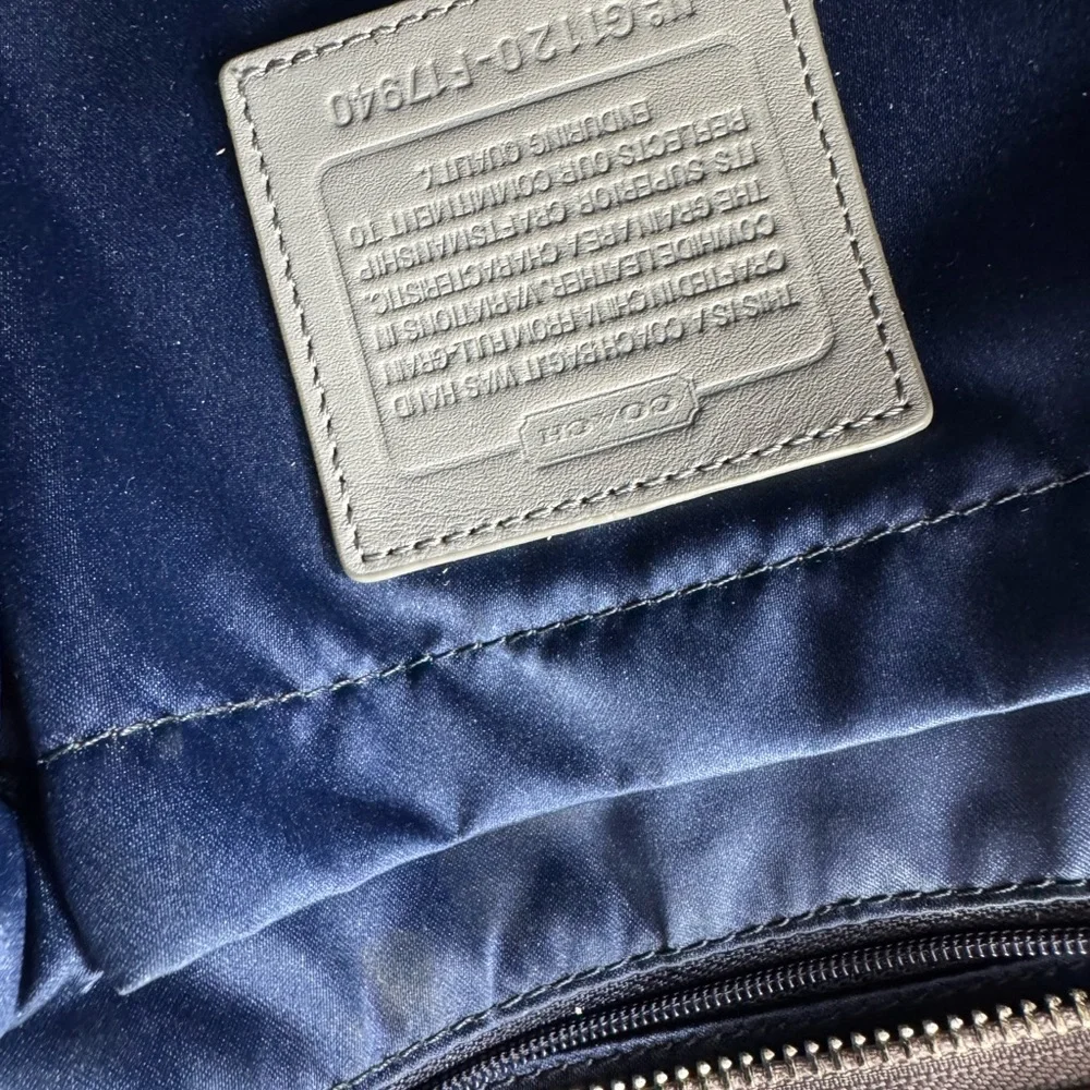 Coach Signature Logo Stitched Patent Leather Tote